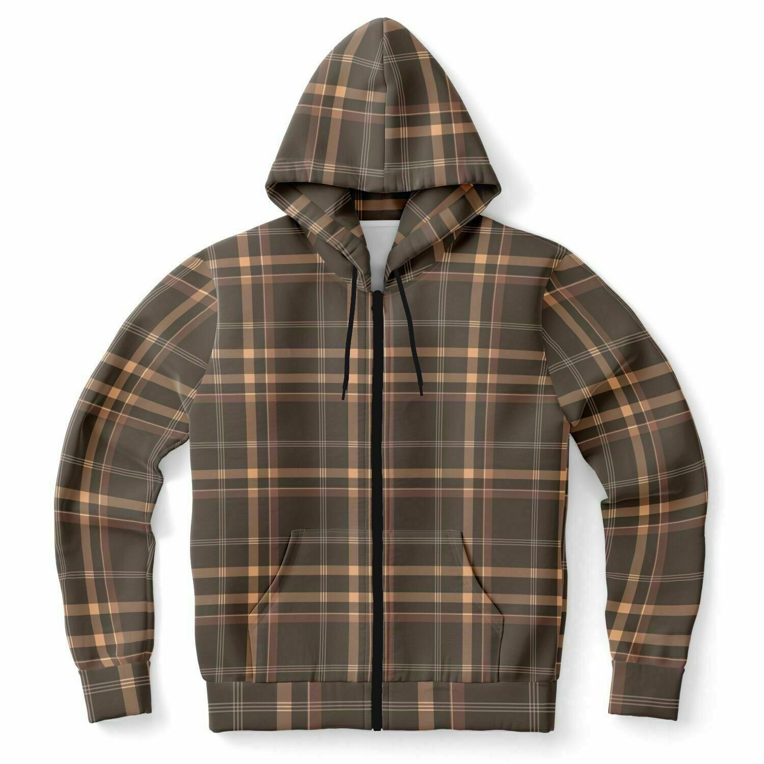 Plaid Zip up Hoodie Etsy UK