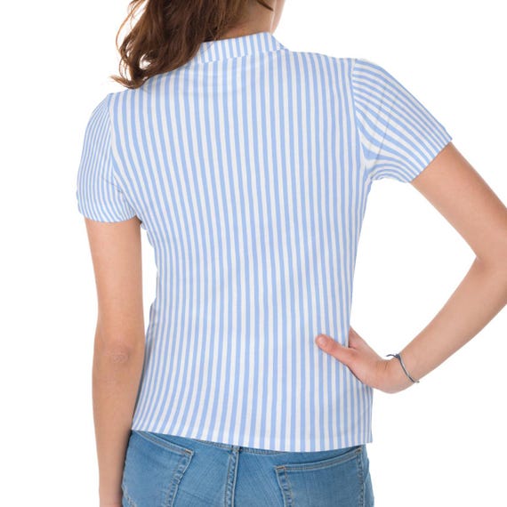green emerald velvet dress DS Belle Blue Cable Knit Short Sleeve Polo Shirt main image 1