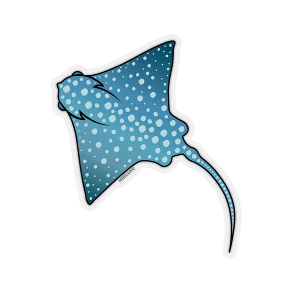 Spotted Eagle Rays Stingray Decal, Kiss-cut Stickers Blue Marine