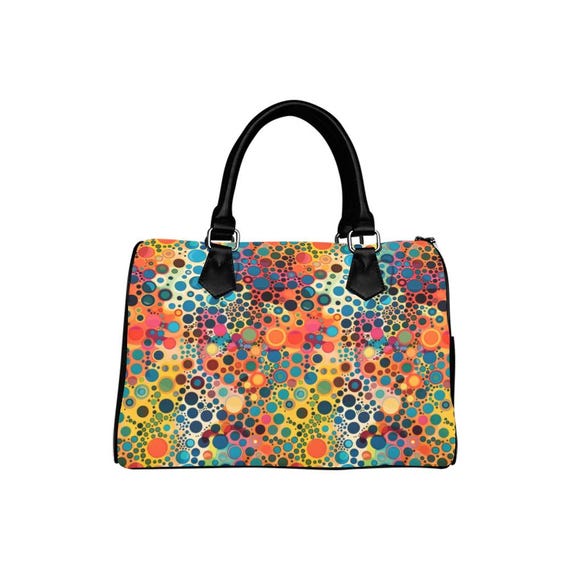 Multicolor Patterned Women\'s Bag Rainbow Leopard Purse, Black Cheetah Cute Small Shoulder Bag  main image 3