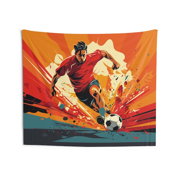 Soccer Football Tapestry Sports Wall Art Hanging Cool Unique Landscape Aesthetic Large Small Decor Bedroom College Dorm Room Etsy