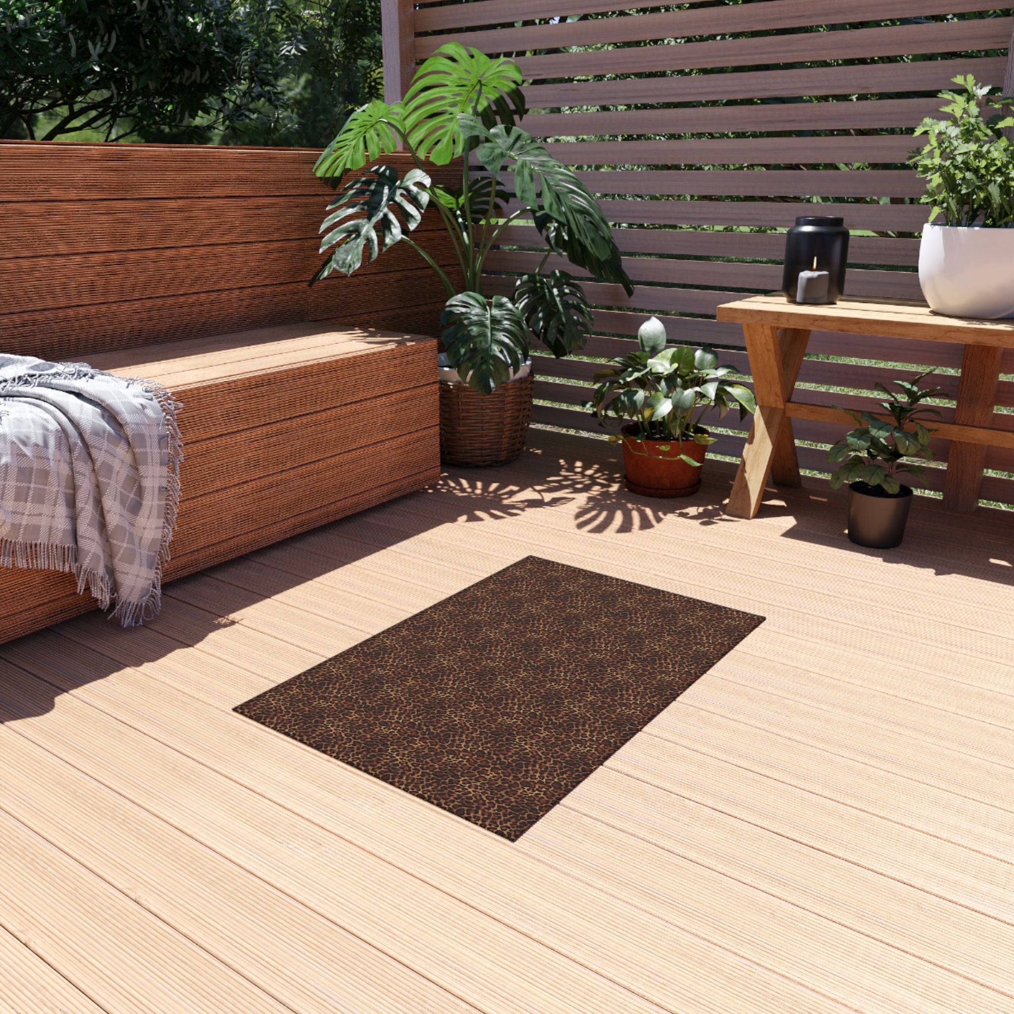 Leopard Outdoor Area Rug, Animal Print Cheetah Waterproof Carpet Floor ...