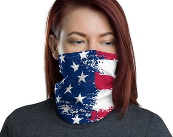 American Flag Face Masks, USA Patriotic Neck Gaiter Face Shield Mouth Protection Covering Scarf Headwear Headband Bandanna