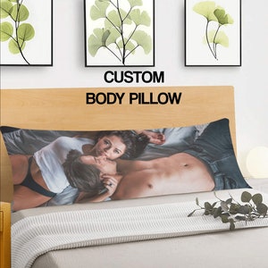 Custom Body Pillow Case, Personalized With Photo Picture Long Large Face Pillowcase  Image Print Name Throw Decorative Cover