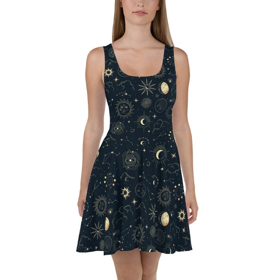 constellation mini dress Rosaria Black Embellished Constellation Mini Dress