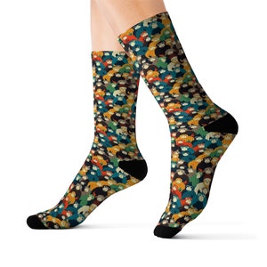 Calcetines de mono, Animal Crew Sublimación 3D Mujeres Hombres Diseñador Diversión Novedad Cool Funky Crazy Casual Vestido único