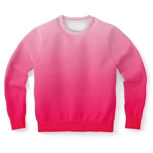 Pink Sweatshirt, Hot Ombre Gradient Graphic Crewneck Fleece Cotton Sweater Jumper Pullover Men Women Adult Aesthetic Top