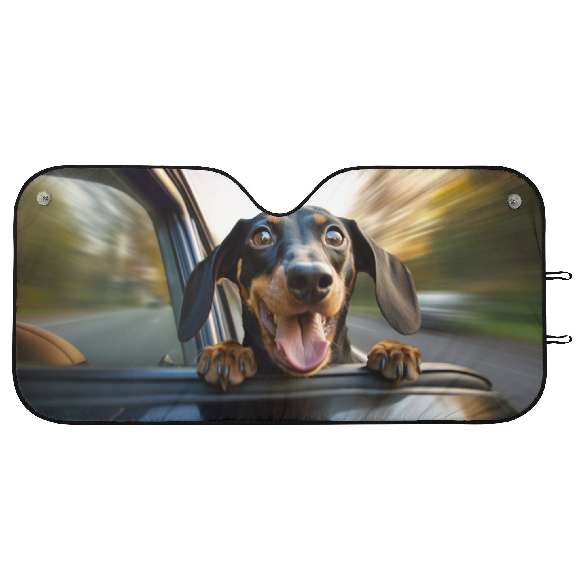 Dachshund Dog Car Sun Shade, Funny Front Windshield Coverings Blocker Auto Protector Window Visor Screen Cover Shield Men Women SUV Truck