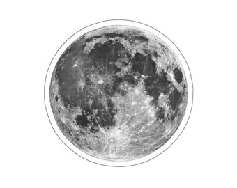 Vollmond Aufkleber, Mond Laptop Vinyl Niedlich Wasserfest Tumbler Auto Auto Bumper Wasserflasche Ästhetisches Etikett Wandaufkleber Aufkleber