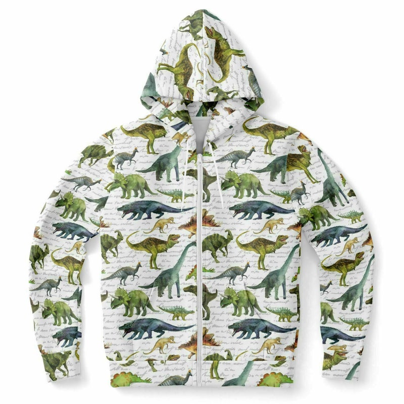 Grey & Red Dinosaur Hoodie