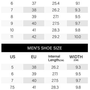 以下が含まれることがあります： 米国、EU、内側の長さ（センチメートル）、幅（センチメートル）で表された、女性用と男性用の靴のサイズを示す表です。