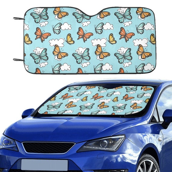 Monarch Schmetterling Auto Fenster Sonnenschirm, Wolke WindschutzScheibe  Fahrzeug Zubehör Auto Cover Protector RV SUV Visier Siebdekor Universal  Größe - .de