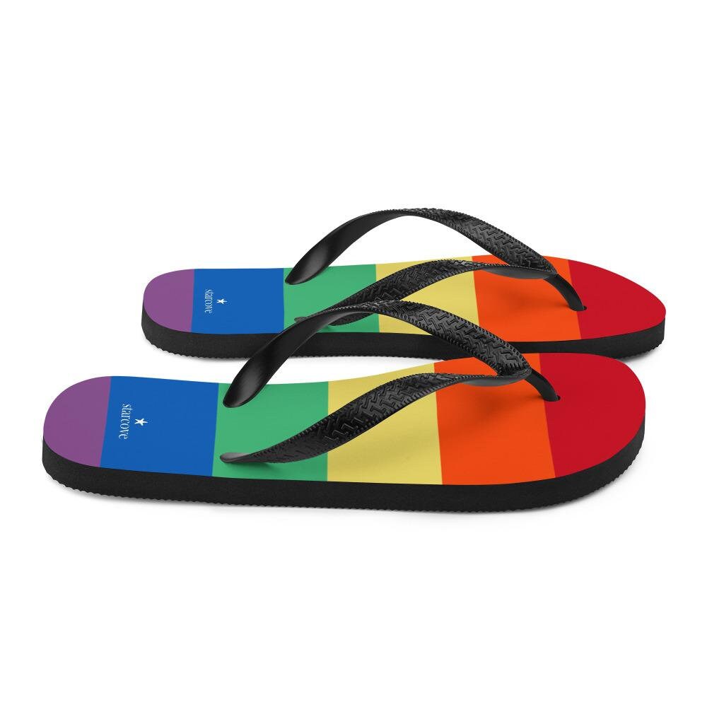 Rainbow Flip Flops for Women Men Comfortable Beach Sandals Etsy
