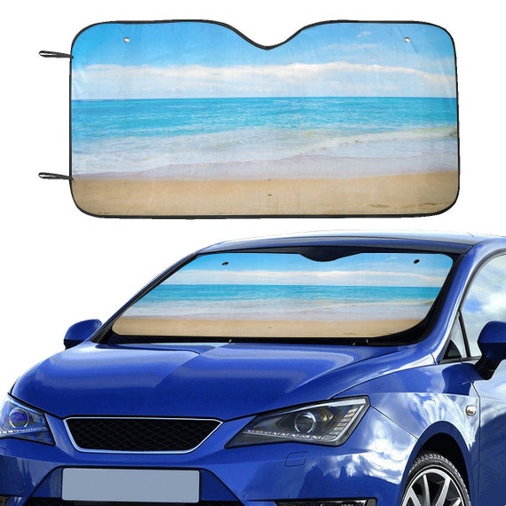 Ocean Beach Windschutzscheibe Auto Sonnenschutz, Tropical Sea Sand SUV  Zubehör Auto Protector Fenster Visier Screen Cover Blocker Decor - .de
