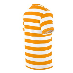 Orange and White Striped Tshirt, Horizontal Bold Stripes Designer ...