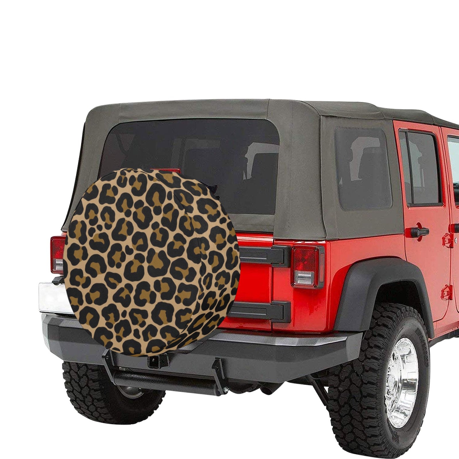 Leopard Spare Tire Cover, Animal Cheetah Brown Print Backup Camera Hole ...