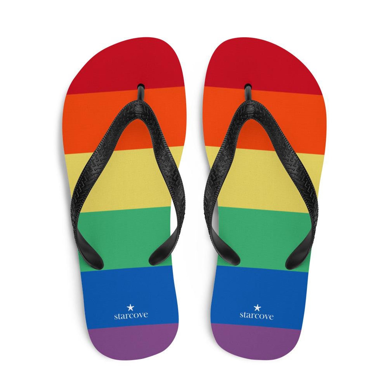 Rainbow Flip Flops for Women Men Comfortable Beach Sandals Etsy