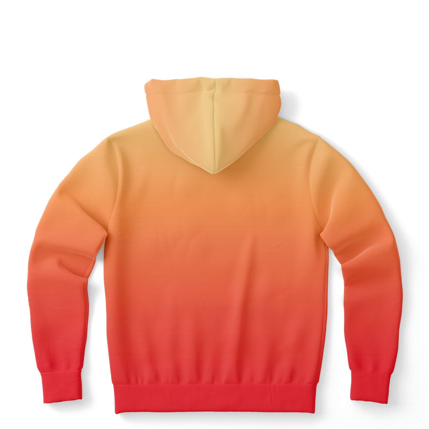 Red Orange Yellow Ombre Hoodie, Gradient Tie Dye Pullover Men
