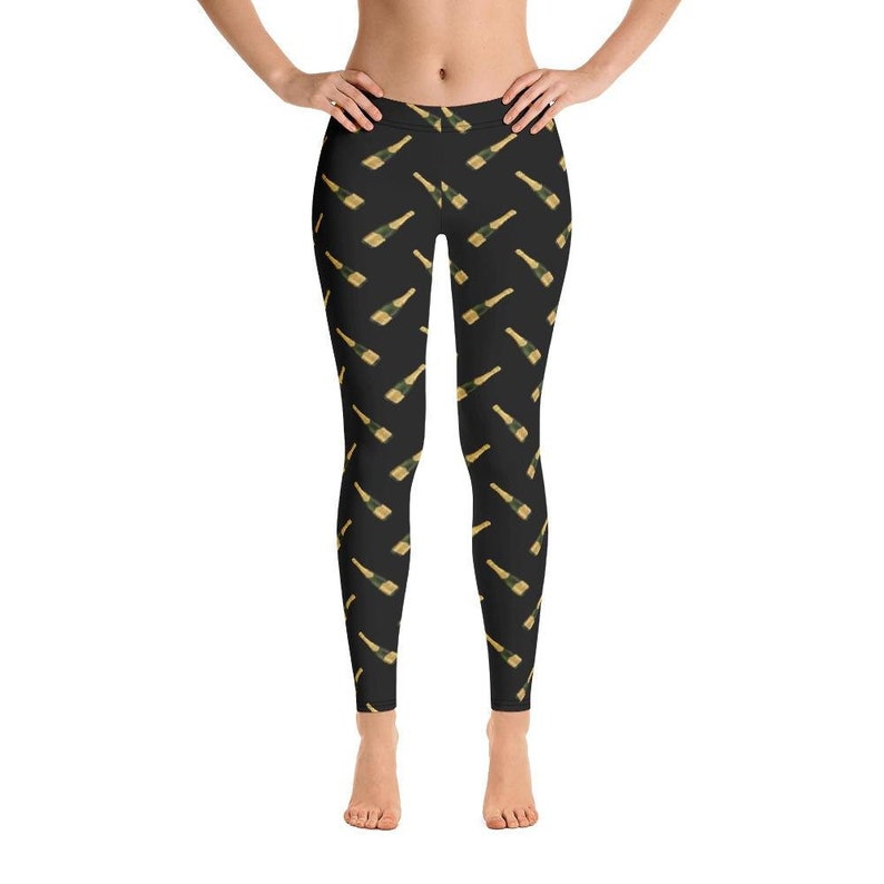 Party Workout Bride Champagne Bottle Print Leggings Printed Yoga Pants Bridesmaid Leggings for Women Plus Size Running Pants