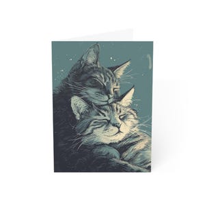 Chats câlins carte de voeux, câlins anniversaire Saint Valentin mariage amour fête des mères mari ami petite amie petit ami
