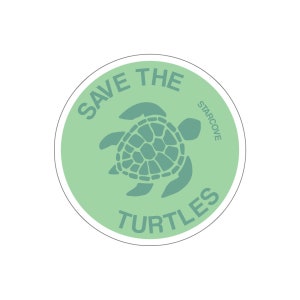 Save the Turtles Sticker, Meeresschildkröte Grün Vsco Laptop Vinyl Wasserflasche Aufkleber Wandaufkleber
