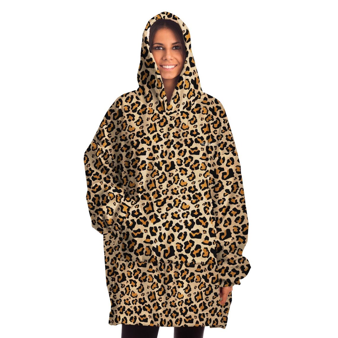 Blanket Hoodie Snug Wearable Hooded Blanket Leopard Animal Etsy
