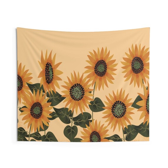 Sunflower Tapestry Yellow Floral Wild Flowers Landscape Indoor Wall Art Hanging Tapestries Large Small Decor Home Dorm Room Gift Etsy