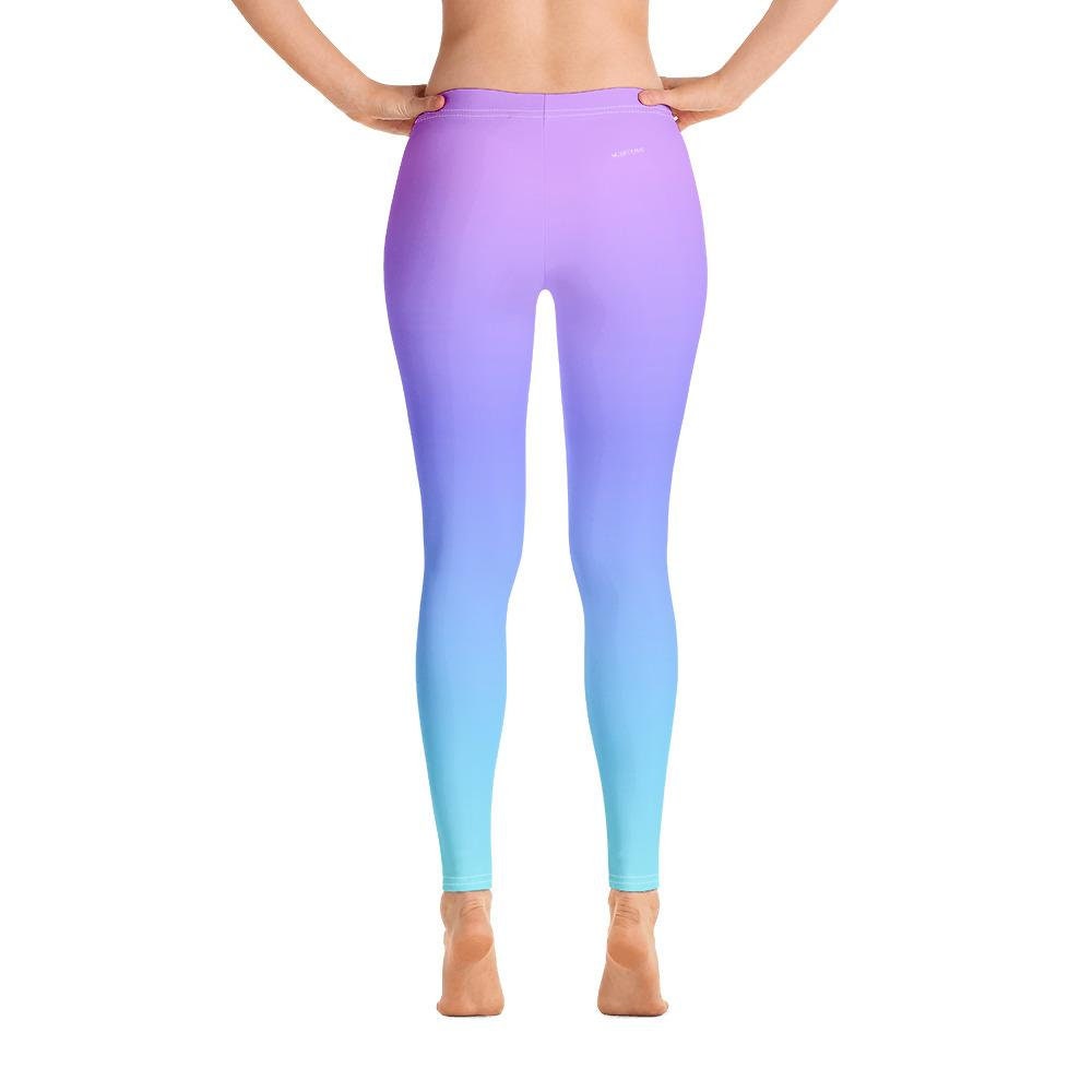 Ombre Violet Pink Blue Leggings Gradient Tie Dye Printed Yoga - Etsy