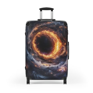Galaxy Space Suitcase Luggage, Black Hole Stars Art Carry On 4 Wheels Cabin Travel Small Large Set Rolling Spinner Lock Hard Shell Case