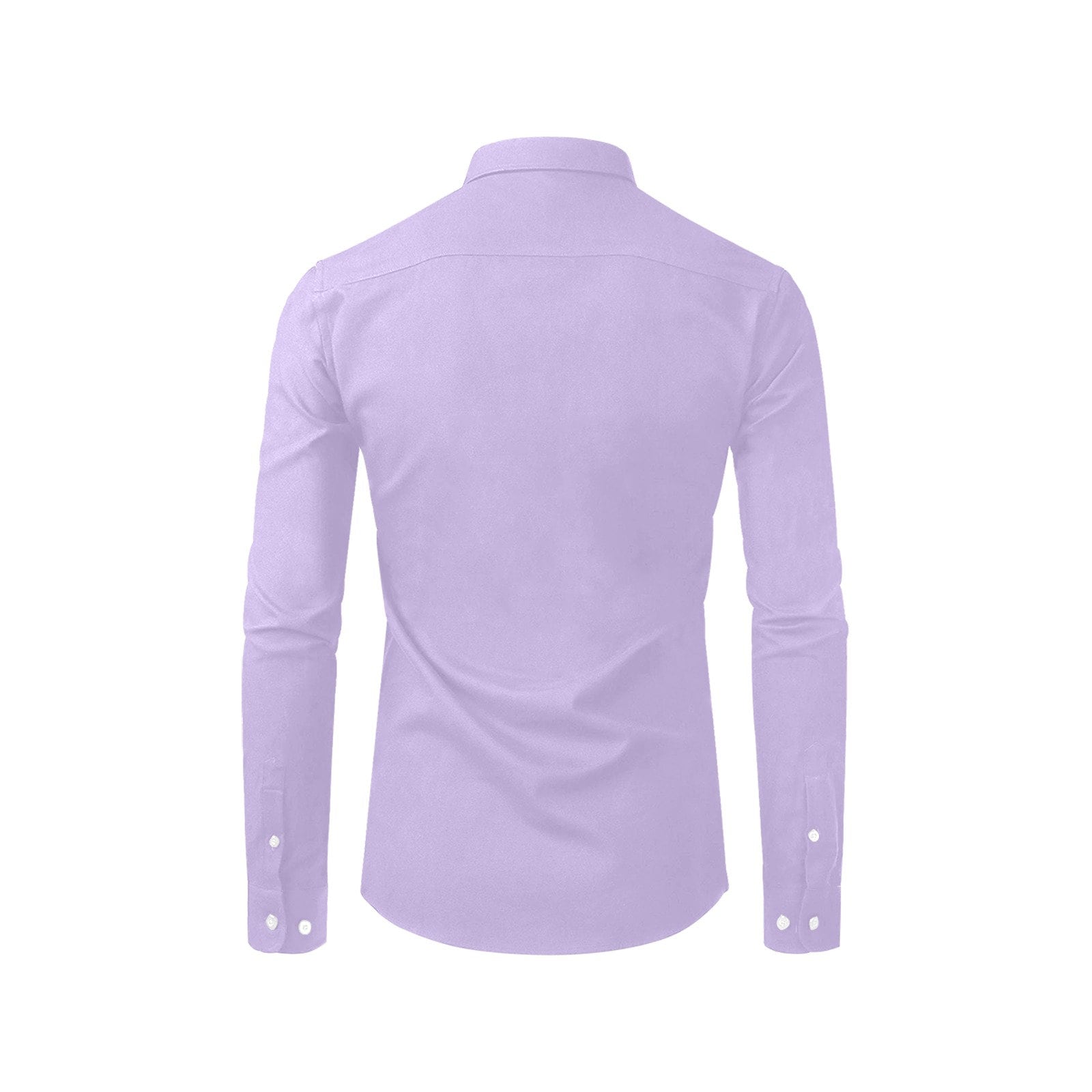 Purple Long Sleeve Men Button Up Shirt, Lilac Lavender Solid Color Print Dress Buttoned Collar Dress Shirt with Chest Pocket