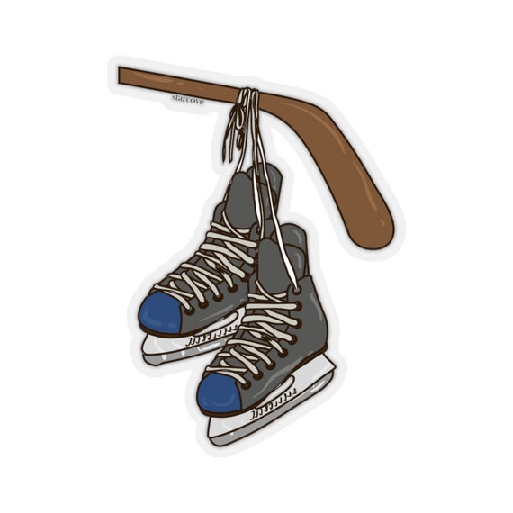 Ice Hockey Skates Stick Decal, Sports Mom Dad Laptop Sticker Vinyl