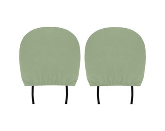 Cubierta del reposacabezas del asiento del coche verde salvia (2pcs), Olive Black Truck Suv Van Vehicle Auto Decoration Protector Nuevo interior de regalo del coche