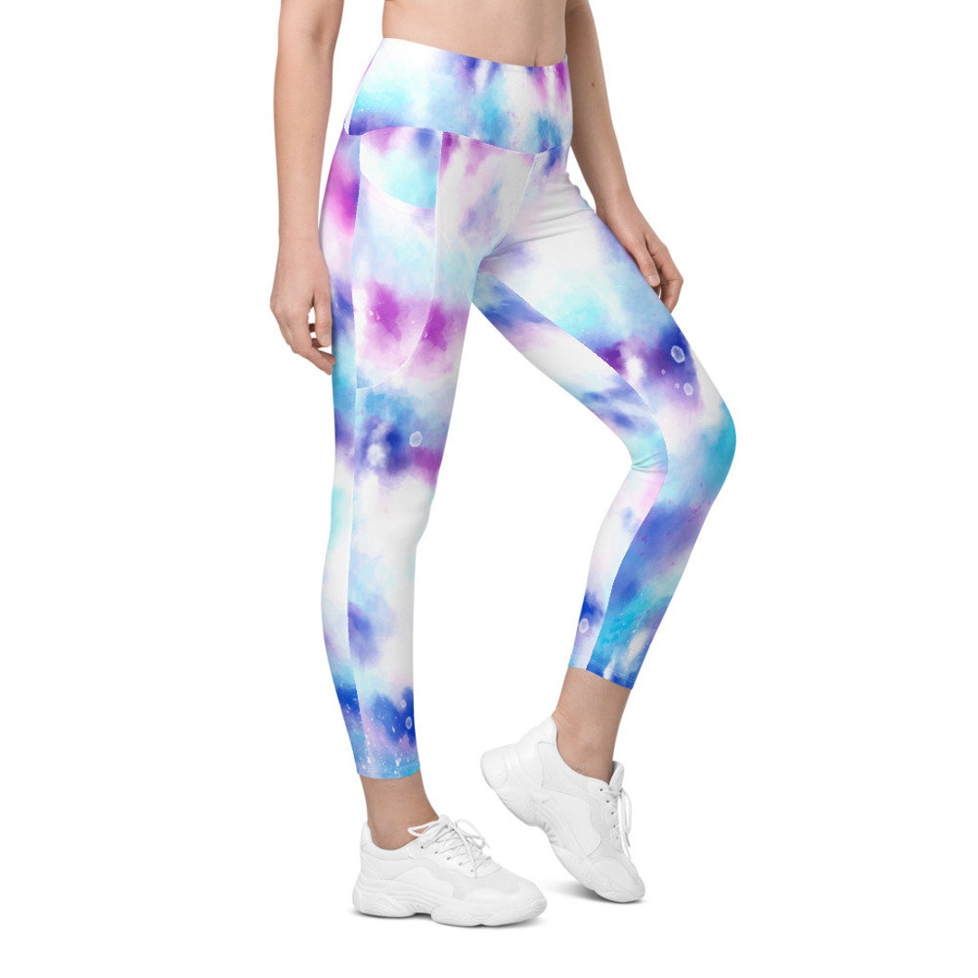 Peony Butterfly Leggings Floral Pattern Peonies Purple Blue Shaping  Activewear Women Yoga Pants Sculpturing Tights Athletic Apparel Workout 