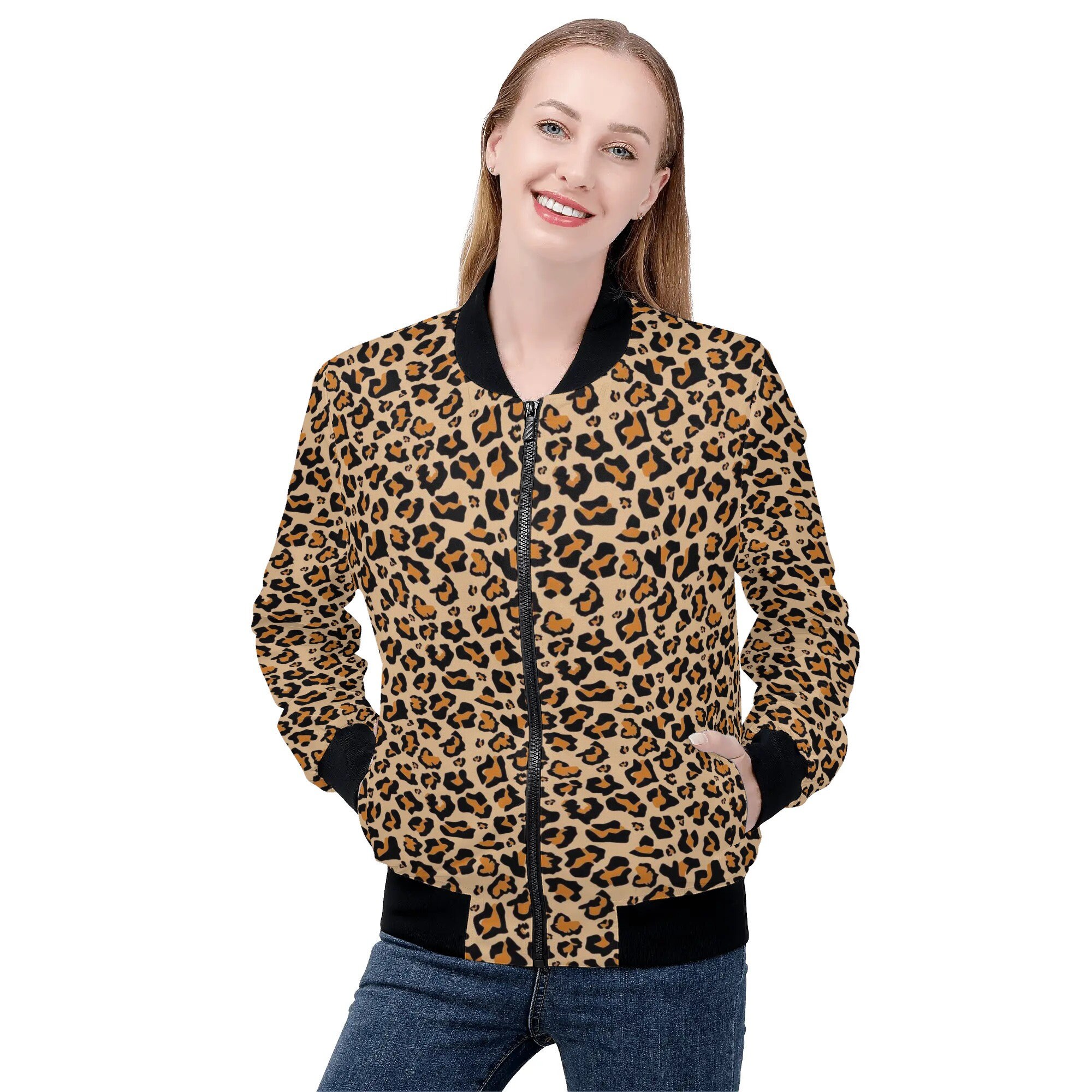 Animal print bomber jacket womens deals