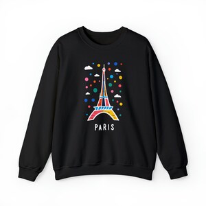 Paris Sweatshirt, Eifel Tower Graphic Crewneck Fleece Cotton Sweater Jumper Pullover Men Women Adult Aesthetic Designer Top
