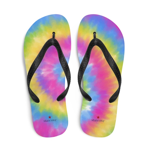 Tie Dye Flip Flops Pink Comfortable Footwear Thong Sandals Summer