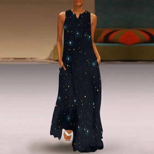 bohemian egyptian elements women's vacation vest maxi dress Sannah Boho Maxi Dress In Orange main image 1