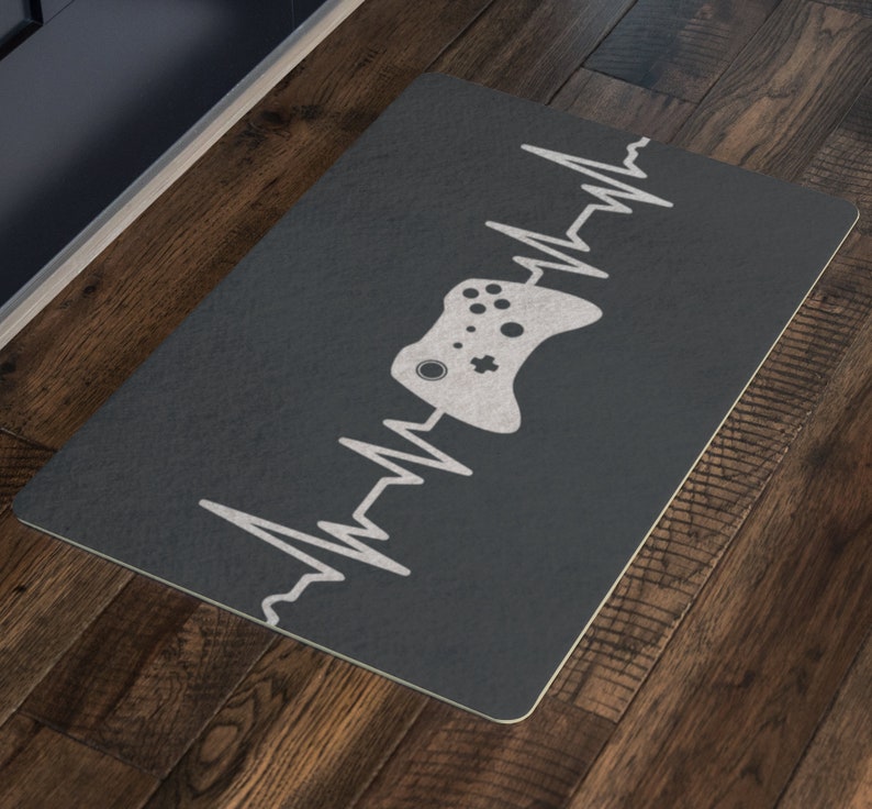 Gaming Heart Beat Doormat Gamer Video Game Dorm Door Mat Etsy