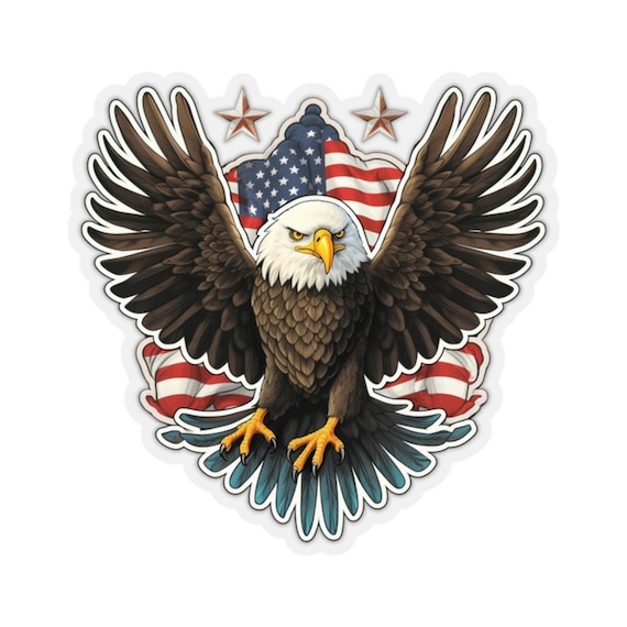 AMERICAN FLAG BALD EAGLE USA MADE DECAL STICKER 3M TRUCK VEHICLE