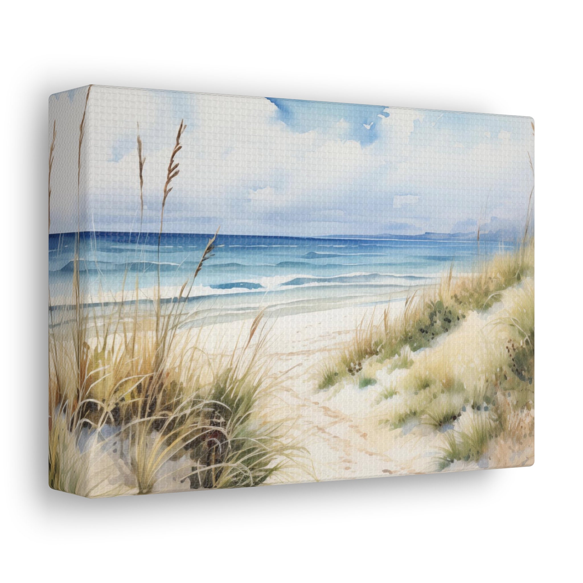 Beach Canvas Gallery Wrap, Coastal Sand Dunes Ocean Wall Art Print ...