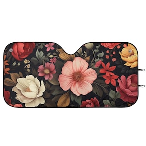 Boho Floral Car Sun Shade, Boho Front Windshield Covers Blocker Auto Protector Janela Visor Screen Cover Shield Homens Mulheres SUV Truck