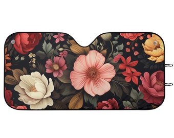 Boho Floral Auto Sonnenschutz, Boho Front Windschutzscheibe Abdeckungen Blocker Auto Protector Fenster Visier Bildschirmabdeckung Schild Männer Frauen SUV Truck