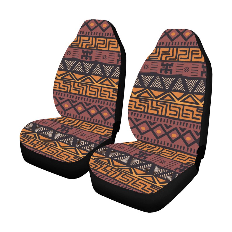Brown Boho Chic Car Seat Covers Pair 2 Bohemian Aztec Front Etsy
