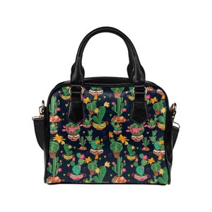Cactus Sac à main, Fleurs Succulentes Noir Mignon Petit Sac à bandoulière Haut Végétalien Cuir Femmes Crossbody Designer Sac à main