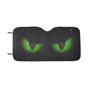 Green Dragon Eyes Voorruit Zon schaduw, Evil Monster Auto Accessoires Auto Protector Window Visor Screen Decor 55 " x 29.53 "