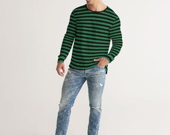 T-shirt Manches Longues Poche, Poisson Vert, Reel Life, 100% Coton, Taille XL, Neuf