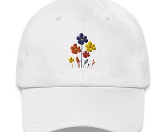 Gorra de béisbol con flores silvestres para papá, gorra de camionero con bordado floral para hombre y mujer, regalo de diseñador