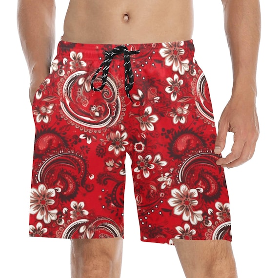 Maillots de bain Homme, Short de bain rose à détails bandes latérales