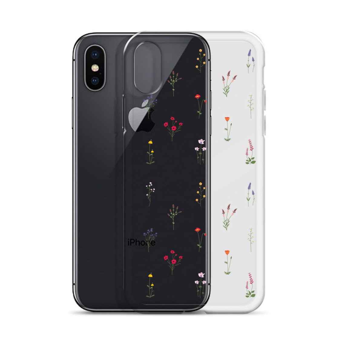 Clear Wildflower Iphone 12 Pro Max Case Minimal Cute Nature Etsy