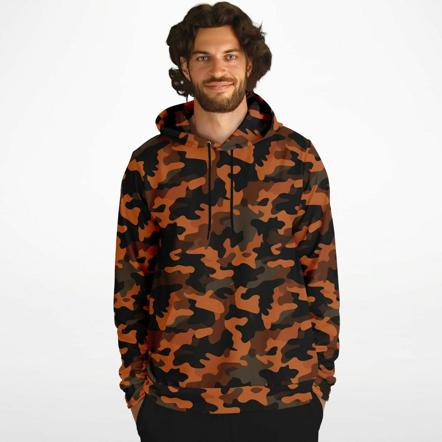 Orange camo hotsell hoodie mens